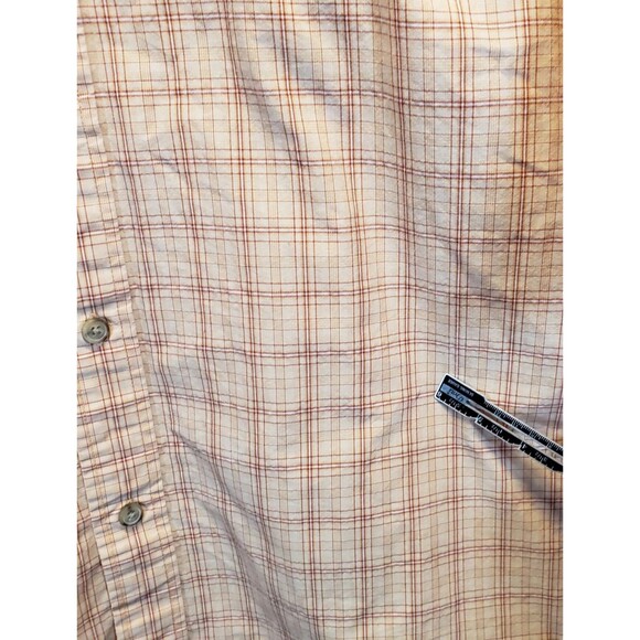 Lot 2 Men's 3XL Long Sleeve Shirts 29" P2P Eddie Bauer St John's Bay Plaid/Khaki - Picture 9 of 14